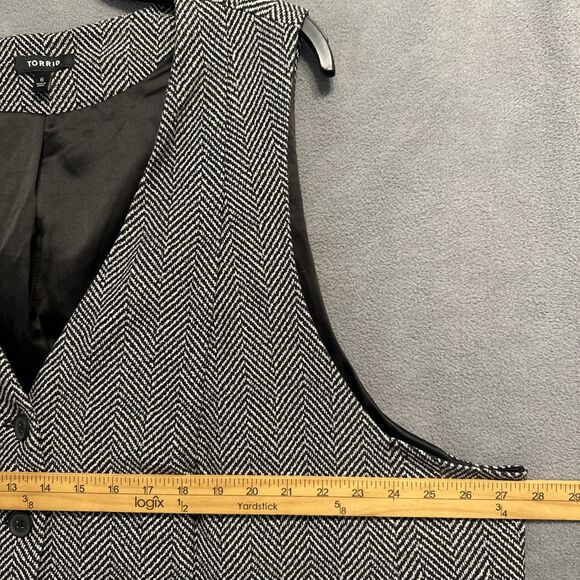 Torrid Studio Luxe Ponte Vest Herringbone Womens Plus Size 6X 30 Black Career - Picture 5 of 7